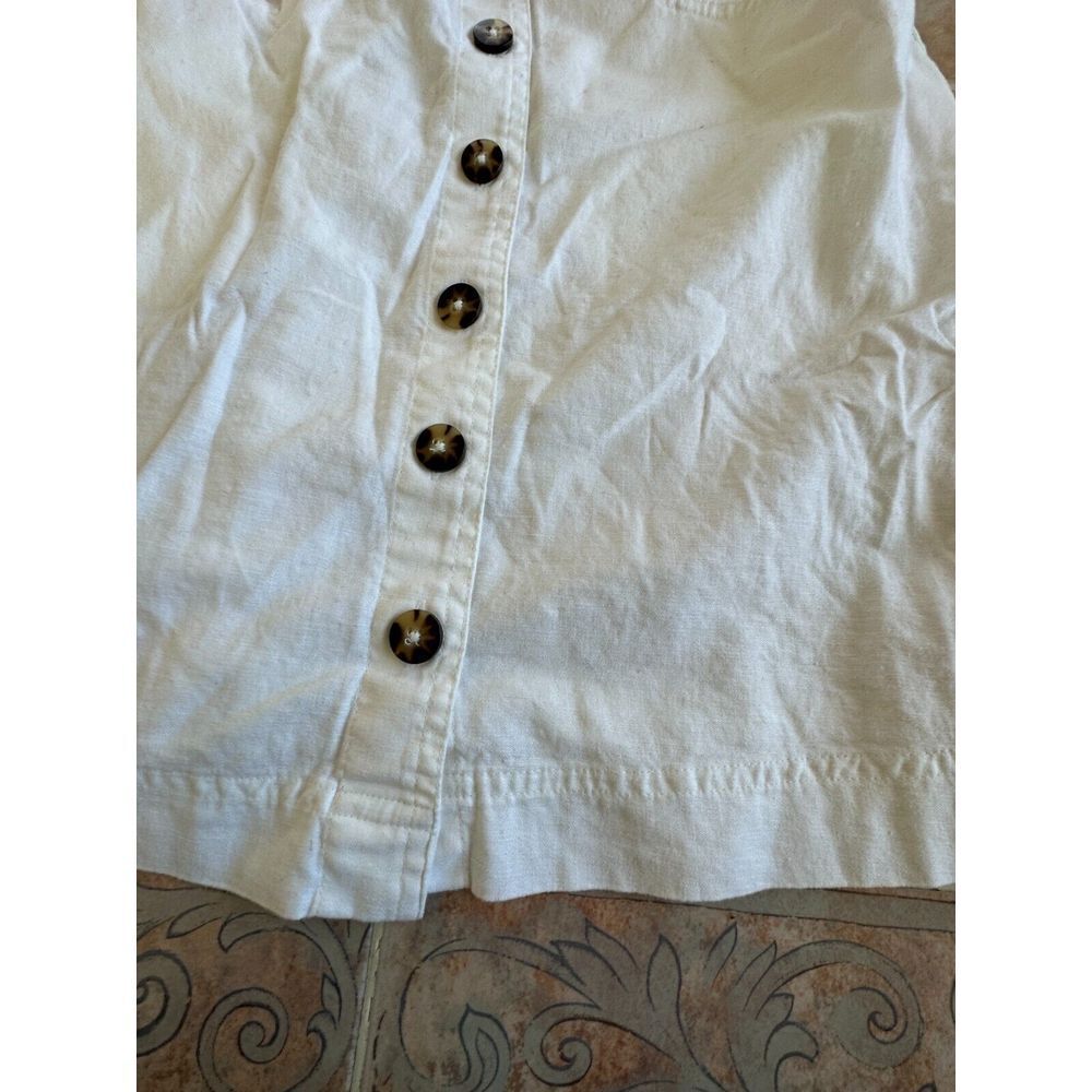 Madewell ‎ Linen cotton  blend  Front buttons square neck Dress Size - Picture 5 of 10